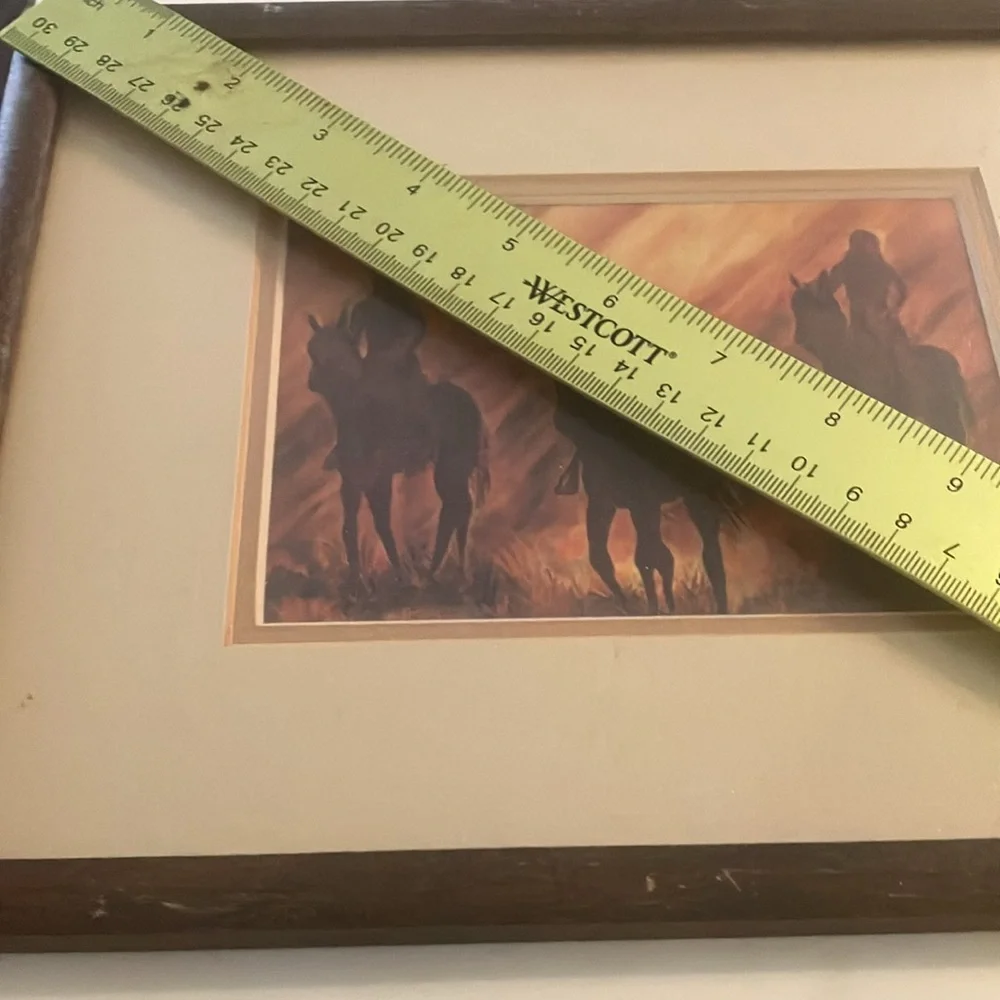 Framed Art Print with Horse Riders